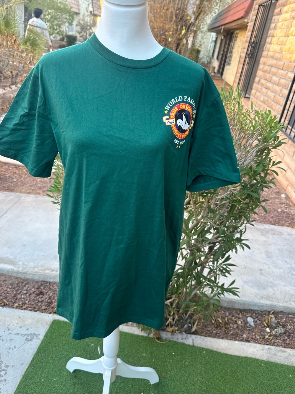 Disney Dark Green Short Sleeve Tee with Small Chest Crest